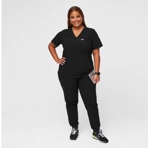 Figs Black Catarina Scrub Top Women's Size XXL / 2XL